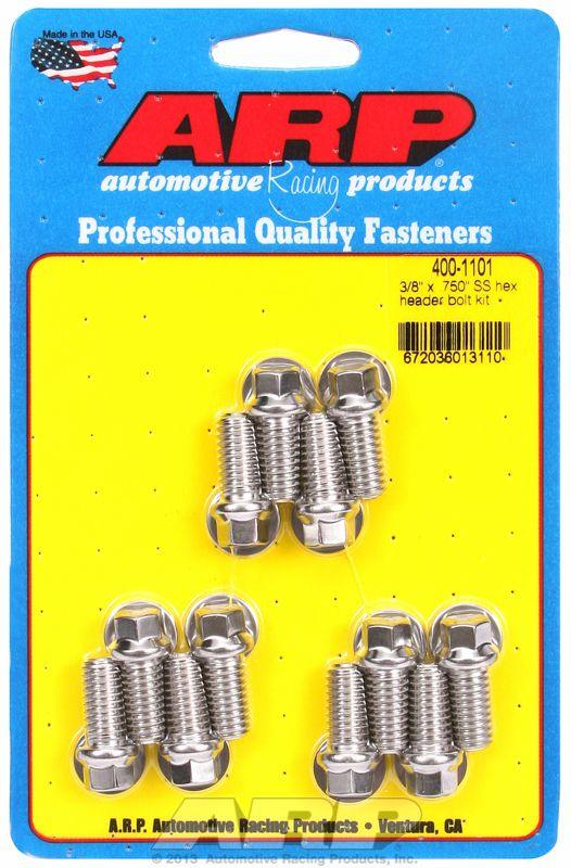ARP Exhaust Header Bolt Kit, Hex Head S/S (AR400-1101) AR400-1101