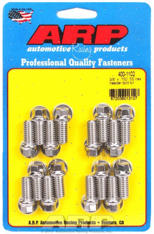 ARP Exhaust Header Bolt Kit, Hex Head S/S (AR400-1102) AR400-1102
