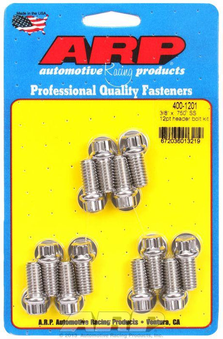 ARP Exhaust Header Bolt Kit, 12-Point S/S (AR400-1201)