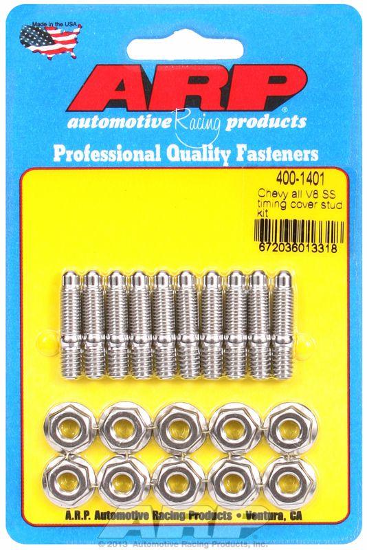 ARP Timing Cover Stud Kit, Hex Nut S/S (AR400-1401) AR400-1401