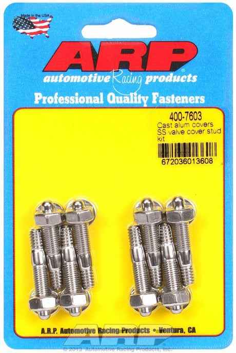 ARP Valve Cover Stud Kit, Hex Nut S/S (AR400-7603) AR400-7603