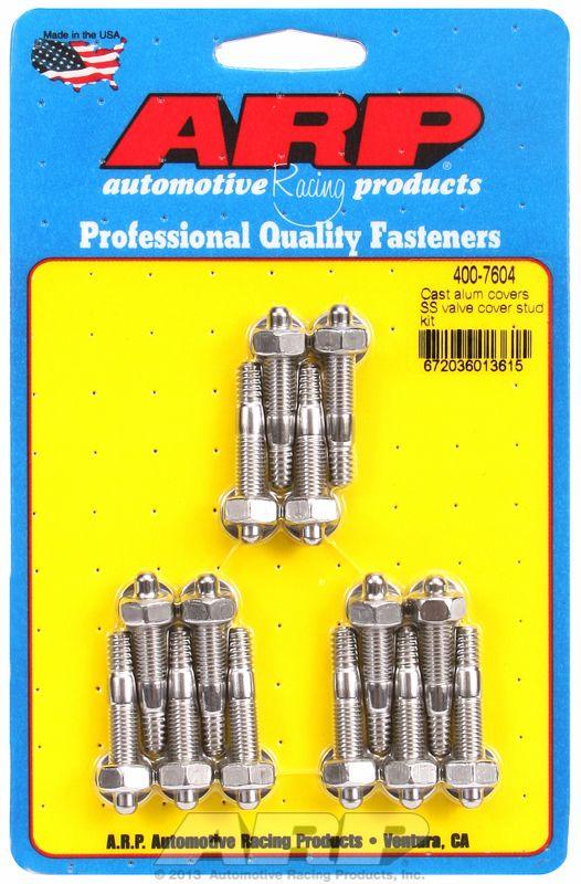 ARP Valve Cover Stud Kit, Hex Nut S/S (AR400-7604) AR400-7604