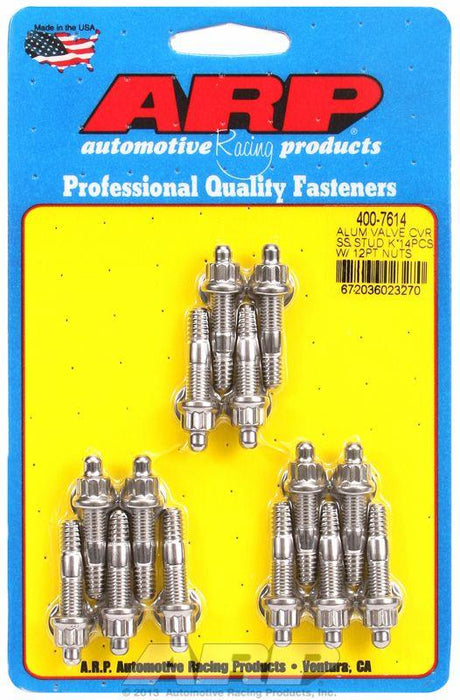 ARP Valve Cover Stud Kit, 12-Point Nut S/S (AR400-7614)