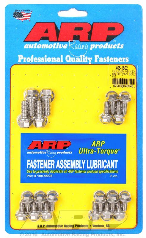 ARP Oil Pan Bolt Kit, Hex Nut S/S (AR405-1802) AR405-1802