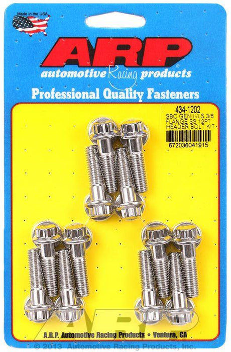 ARP Exhaust Header Bolt Kit, 12-Point S/S (AR434-1202)