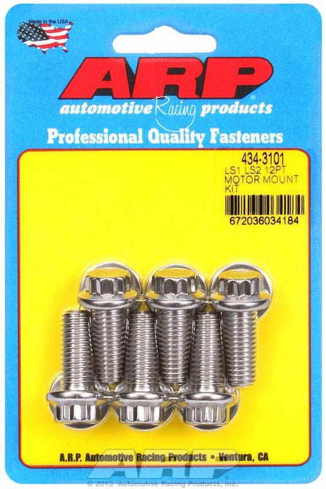 ARP Motor Mount Bolt Kit, 12-Point Head S/S (AR434-3101)