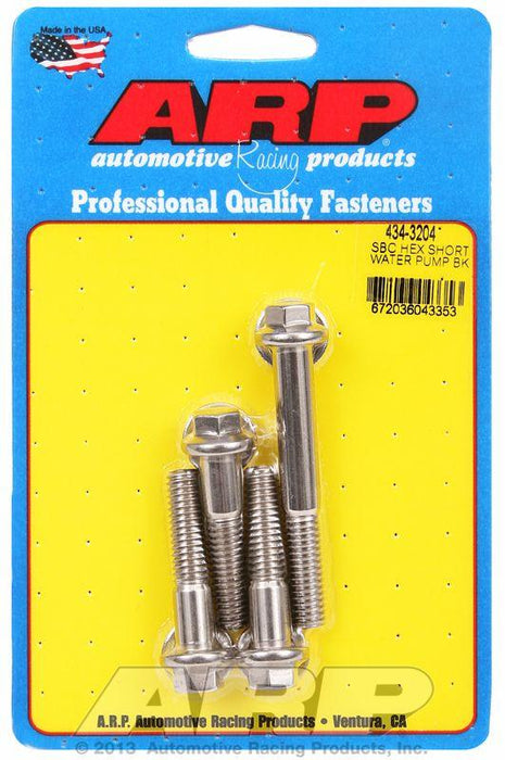 ARP Water Pump Bolt Kit, Hex Head S/S (AR434-3204)