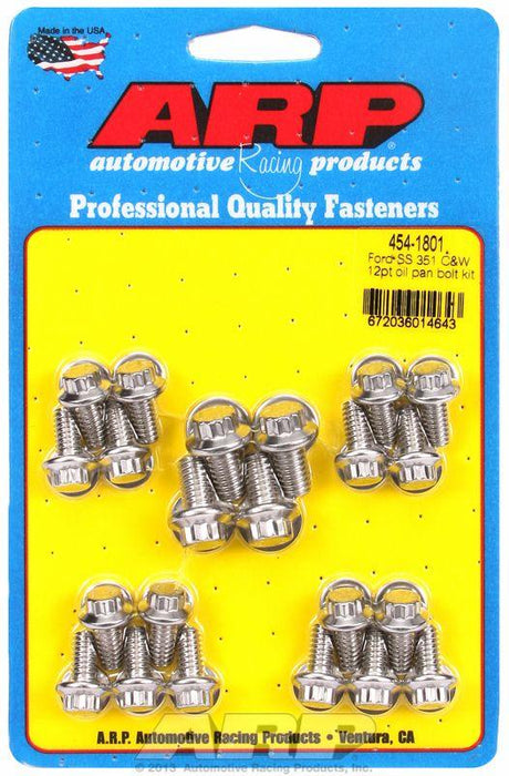 ARP Oil Pan Bolt Kit, 12-Point S/S (AR454-1801)