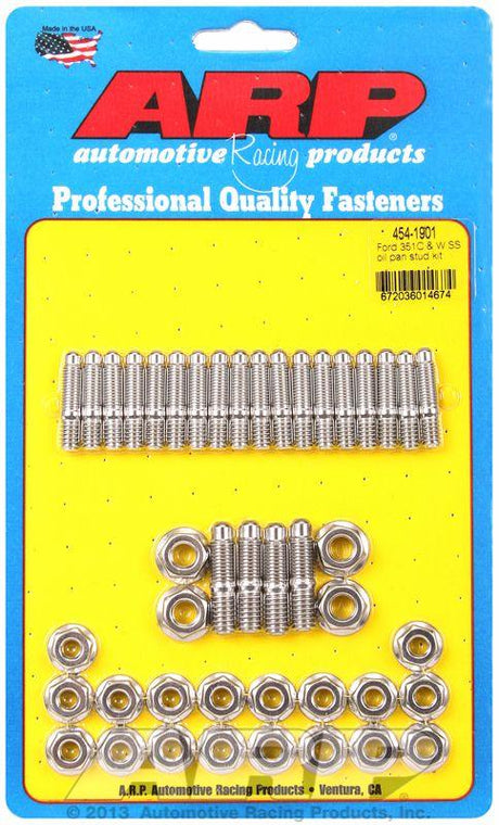 ARP Oil Pan Stud Kit, Hex Nut S/S (AR454-1901) AR454-1901