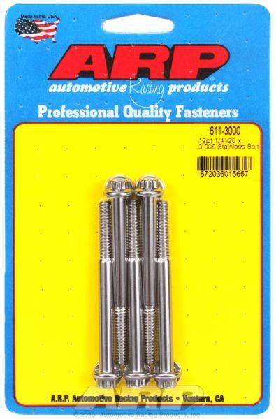 ARP 5-Pack Bolt Kit, 12-Point Head S/S (AR611-3000) AR611-3000