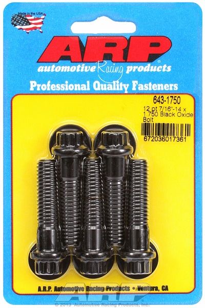 ARP 5-Pack Bolt Kit, 12-Point Head Black Oxide (AR643-1750)