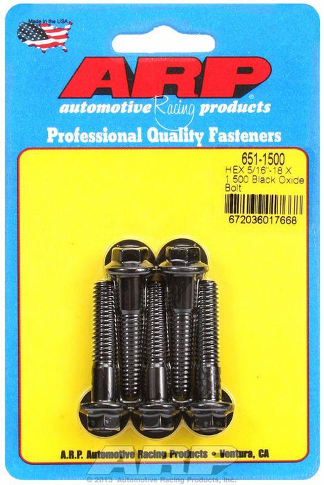 ARP 5-Pack Bolt Kit, Hex Head Black Oxide (AR651-1500)