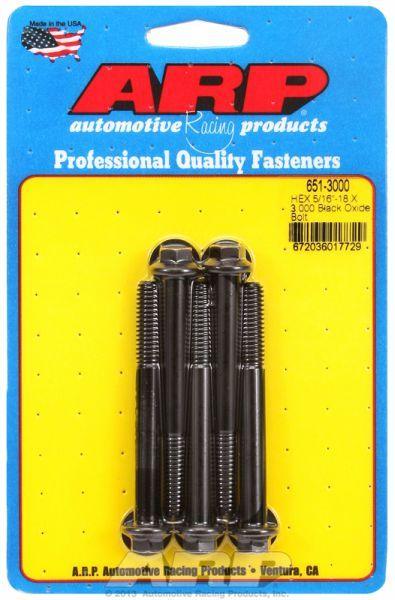 ARP 5-Pack Bolt Kit, Hex Head Black Oxide (AR651-3000) AR651-3000