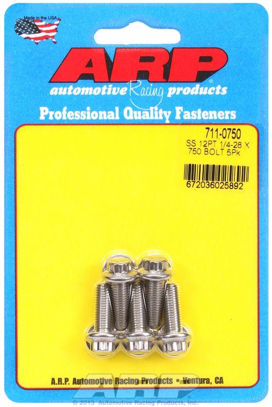 ARP 5-Pack Bolt Kit, 12-Point Head S/S (AR711-0750) AR711-0750
