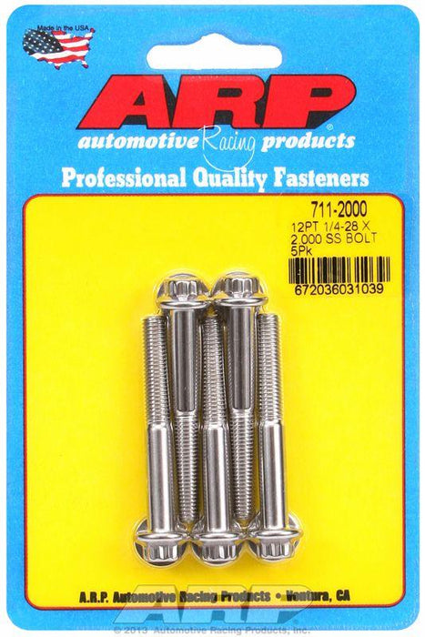 ARP 5-Pack Bolt Kit, 12-Point Head S/S (AR711-2000)