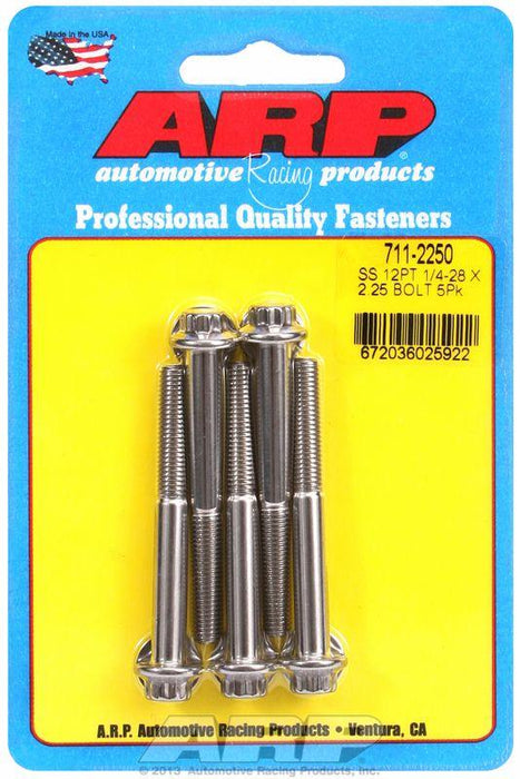 ARP 5-Pack Bolt Kit, 12-Point Head S/S (AR711-2250)