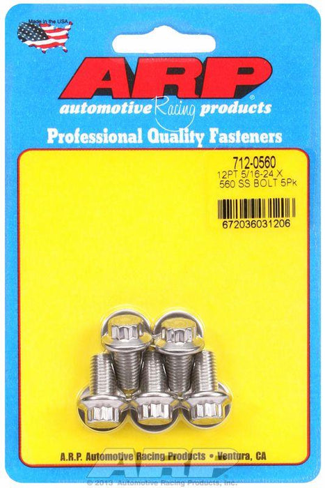 ARP 5-Pack Bolt Kit, 12-Point Head S/S (AR712-0560)