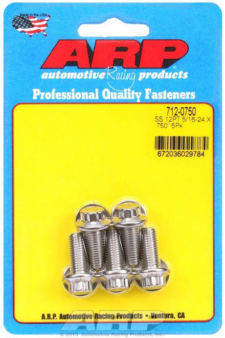 ARP 5-Pack Bolt Kit, 12-Point Head S/S (AR712-0750) AR712-0750