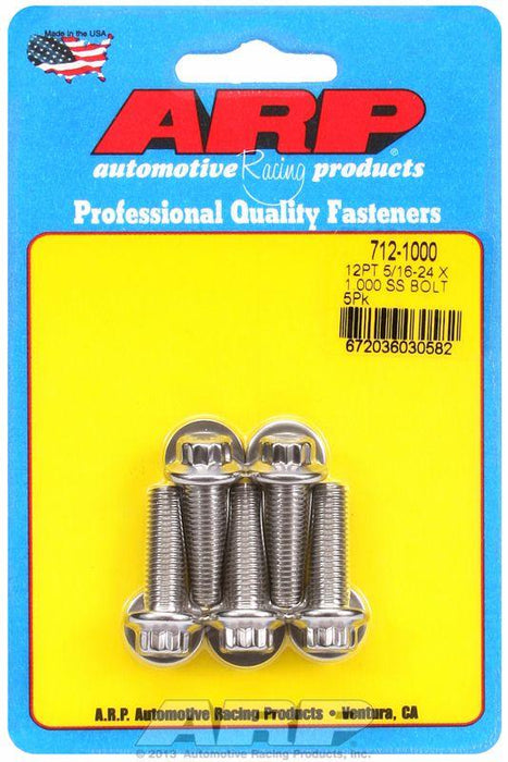 ARP 5-Pack Bolt Kit, 12-Point Head S/S (AR712-1000)