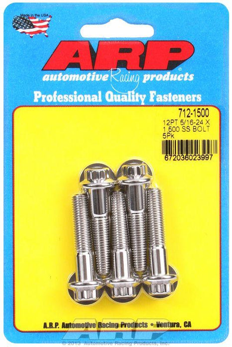 ARP 5-Pack Bolt Kit, 12-Point Head S/S (AR712-1500)