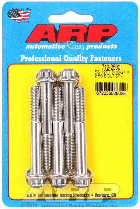 ARP 5-Pack Bolt Kit, 12-Point Head S/S (AR712-2500) AR712-2500