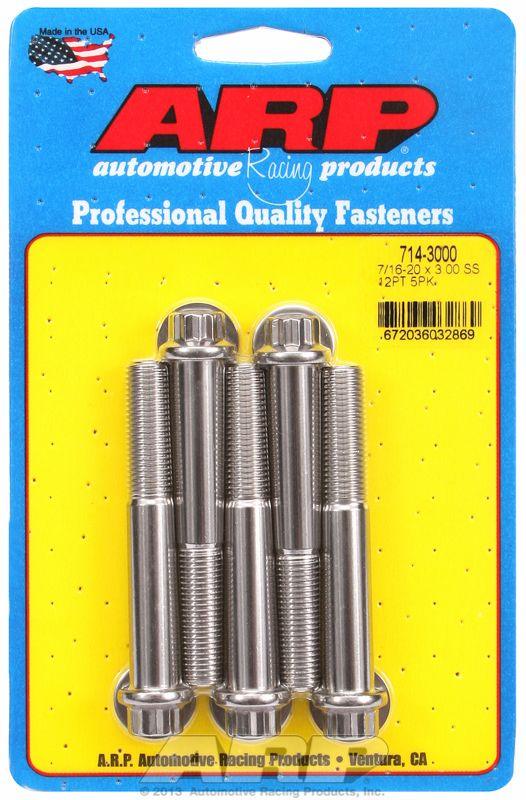 ARP 5-Pack Bolt Kit, 12-Point Head S/S (AR714-3000) AR714-3000