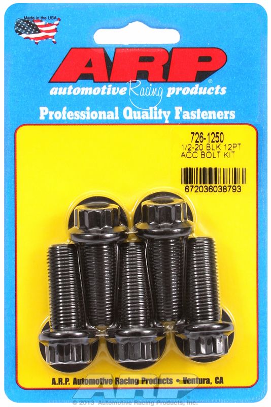 ARP 5-Pack Bolt Kit, 12-Point Head Black Oxide (AR726-1250)
