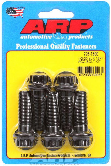 ARP 5-Pack Bolt Kit, 12-Point Head Black Oxide (AR726-1500)