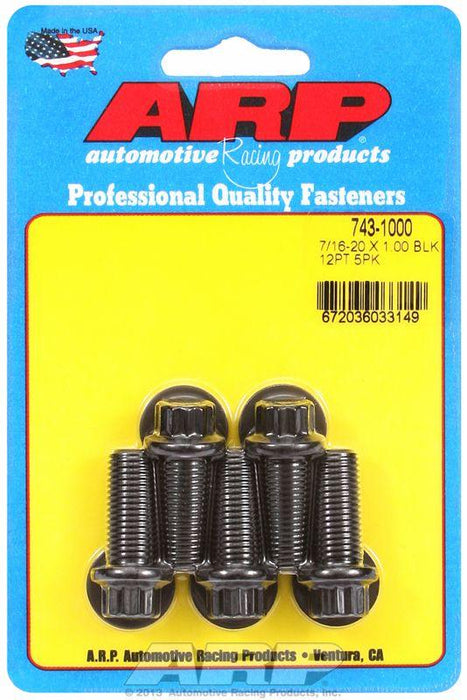 ARP 5-Pack Bolt Kit, 12-Point Head Black Oxide (AR743-1000)