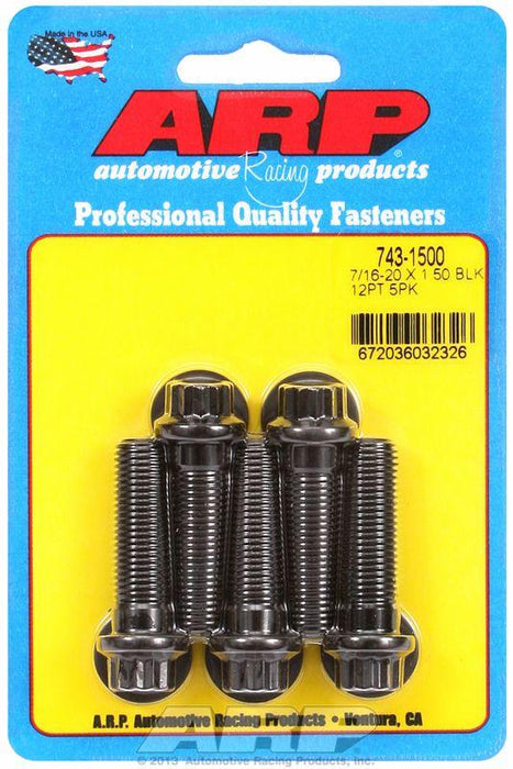 ARP 5-Pack Bolt Kit, 12-Point Head Black Oxide (AR743-1500)