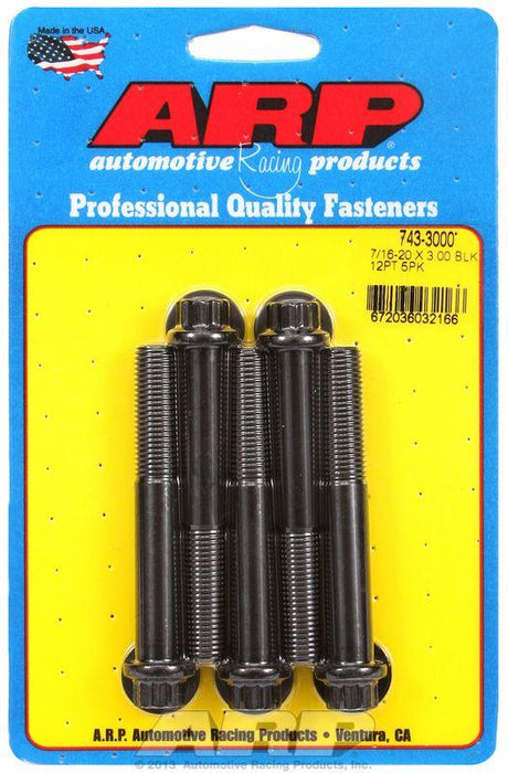 ARP 5-Pack Bolt Kit, 12-Point Head Black Oxide (AR743-3000)