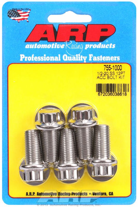 ARP 5-Pack Bolt Kit, 12-Point Head S/S (AR755-1000)