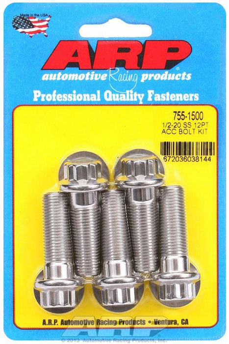 ARP 5-Pack Bolt Kit, 12-Point Head S/S (AR755-1500)