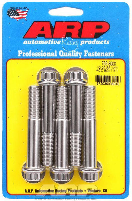 ARP 5-Pack Bolt Kit, 12-Point Head S/S (AR755-3000)