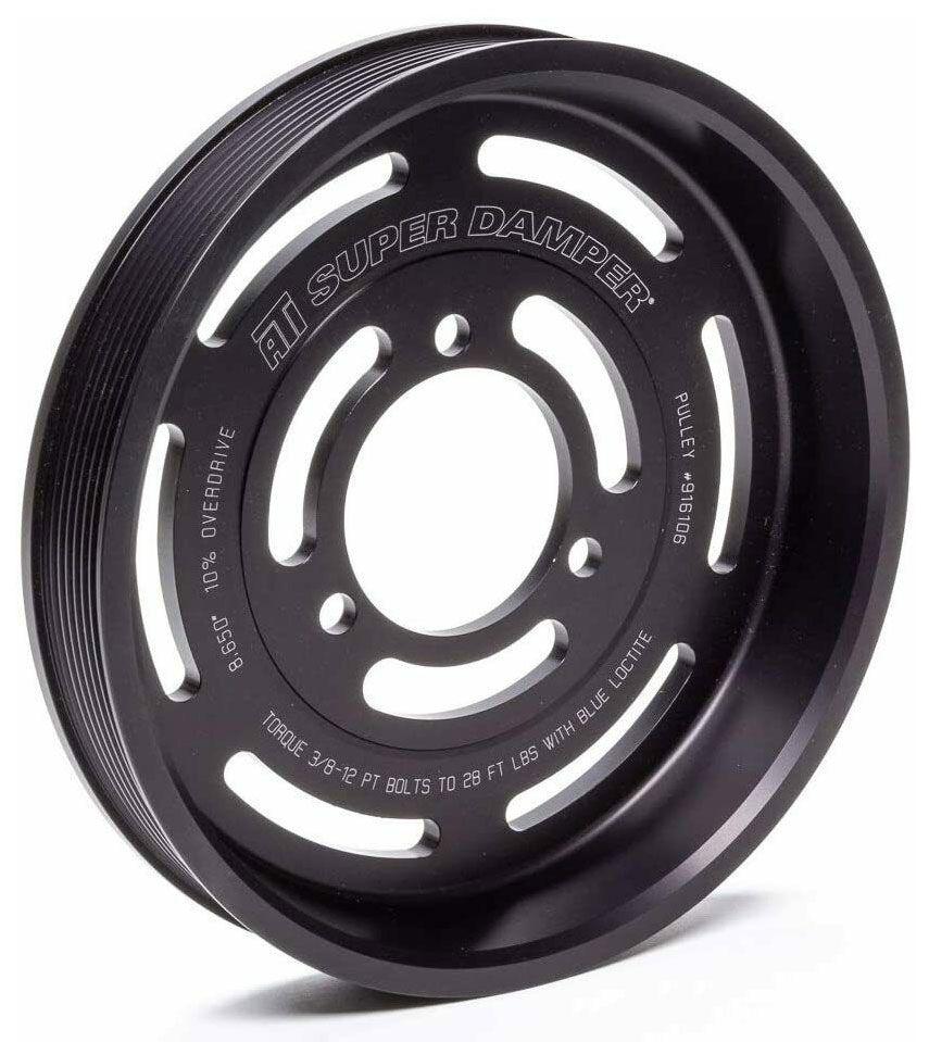 ATI Performance Products Supercharger Pulley, 8.86 in. Diameter, 8 Groove, Aluminium, Front, 09-15, CTSV LSA, 10 Percent Overdrive, Each (ATI916106) ATI916106