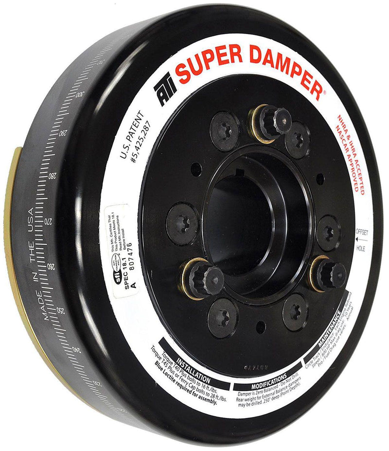 ATI Performance Products Harmonic Balancer, Super Damper, 7.074 In. Dia., Steel, For Chevrolet BB, Mark Iv / Gen 5/6 / 454, 502, External Balance, 3RG (ATI917740) ATI917740