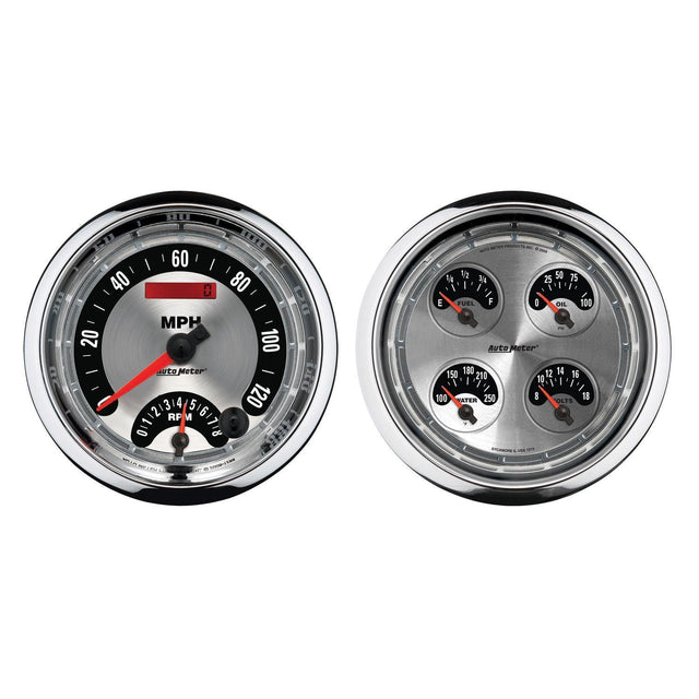 AutoMeter American Muscle 5" Quad Gauge & Tach/Speedo Combo Kit (AU1205) AU1205