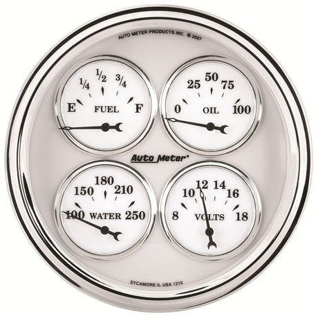 AutoMeter Old Tyme White II Quad Gauge (AU1210) AU1210