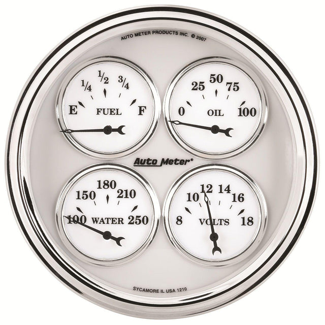 AutoMeter Old Tyme White II Quad Gauge (AU1210) AU1210