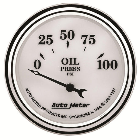 AutoMeter Old Tyme White II Oil Pressure Gauge (AU1227) AU1227