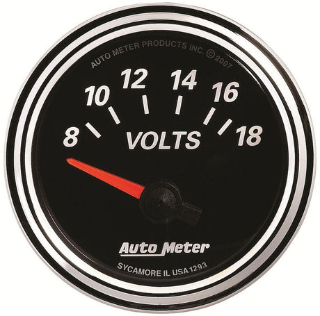 Autometer Designer Black II Voltmeter Gauge (AU1293) AU1293