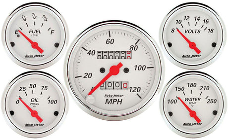 AutoMeter Arctic White Series 5-Gauge Kit (AU1300) AU1300