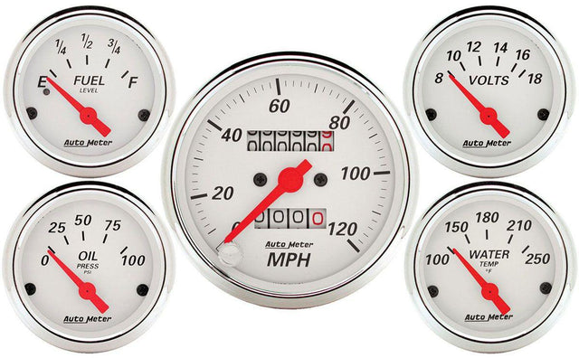 AutoMeter Arctic White Series 5-Gauge Kit (AU1300) AU1300