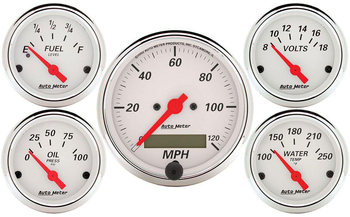 AutoMeter Arctic White Series 5-Gauge Kit (AU1302) AU1302