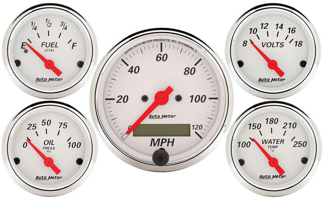 AutoMeter Arctic White Series 5-Gauge Kit (AU1302) AU1302