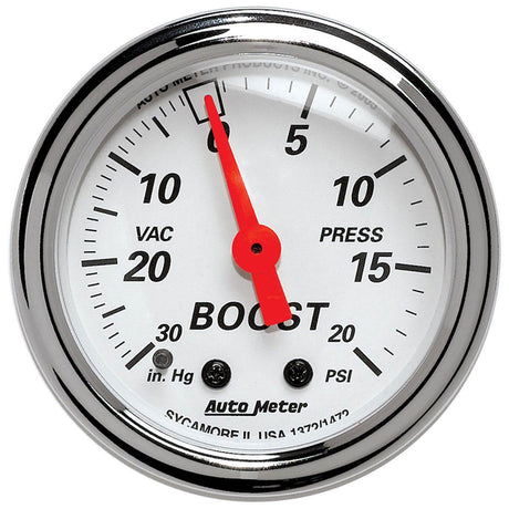 AutoMeter Arctic White Series Boost/Vacuum Gauge (AU1372) AU1372