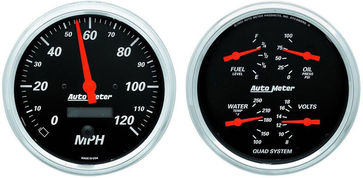 AutoMeter Designer Black Series Quad Gauge/Speedometer Kit (AU1403) AU1403