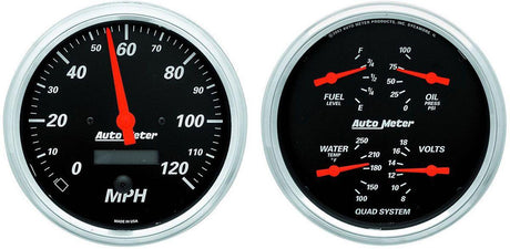 AutoMeter Designer Black Series Quad Gauge/Speedometer Kit (AU1403) AU1403