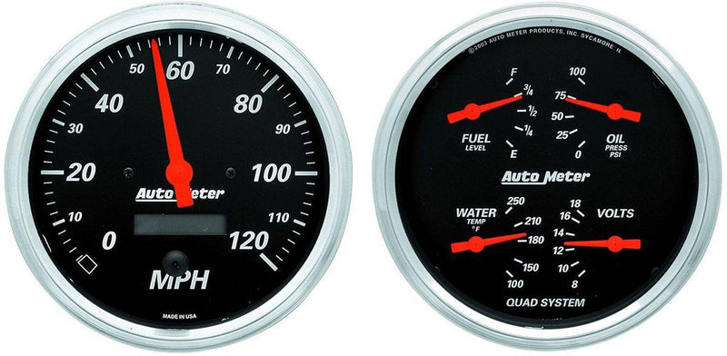 Autometer Designer Black Series Quad Gauge/Speedometer Kit (AU1403) AU1403