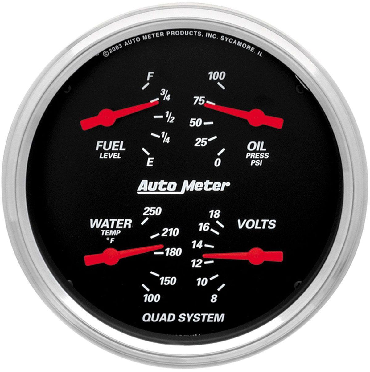 AutoMeter Designer Black Series Quad Gauge (AU1410) AU1410